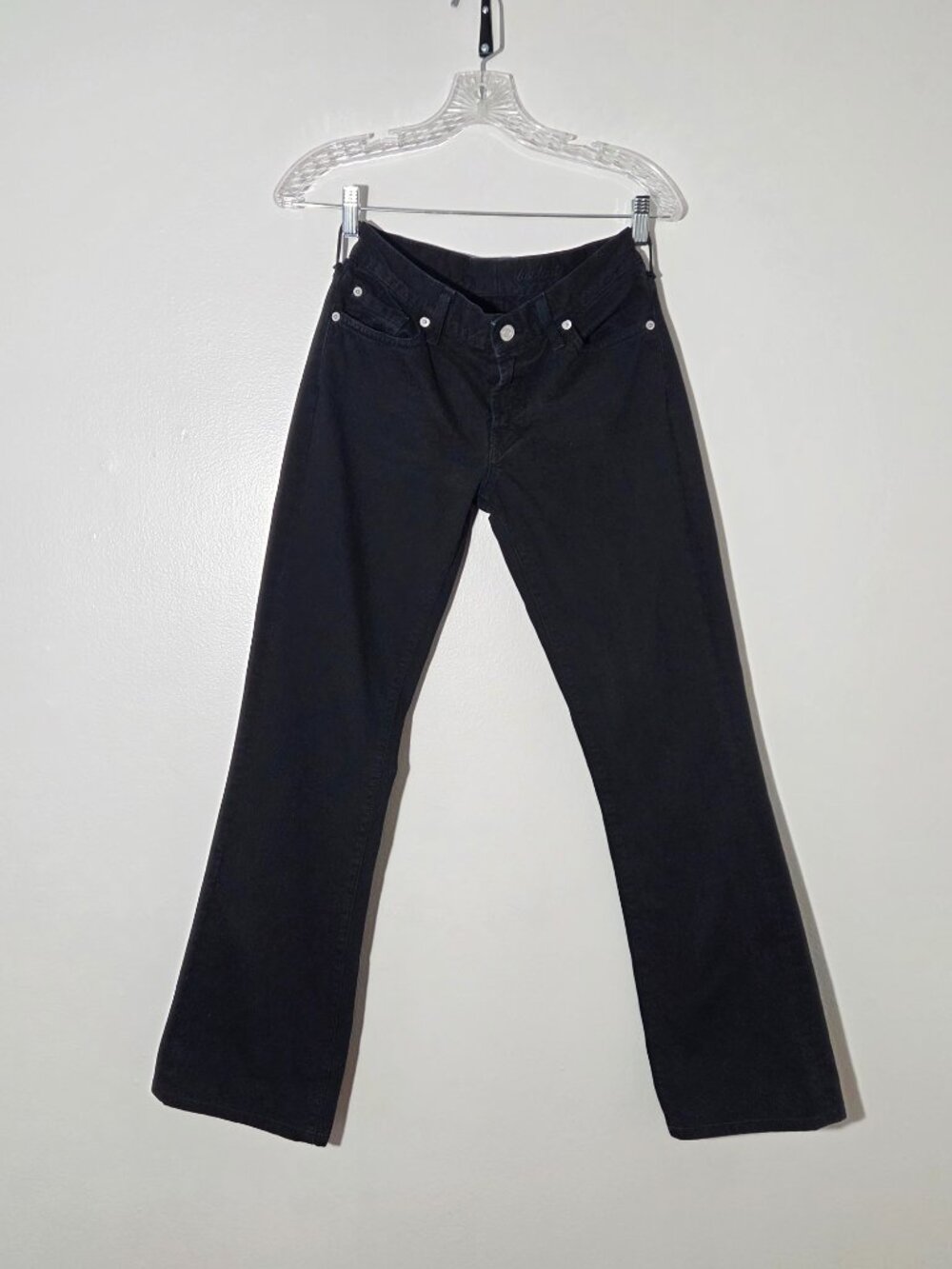 7 for All Mankind Vintage Y2K Black Low-Rise Boot Cut Jeans